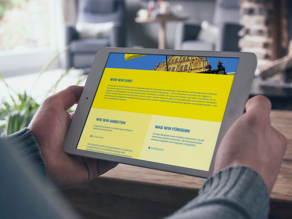 martin zech design, projekt design bremer, buendnis fuer die ukraine, webdesign, content