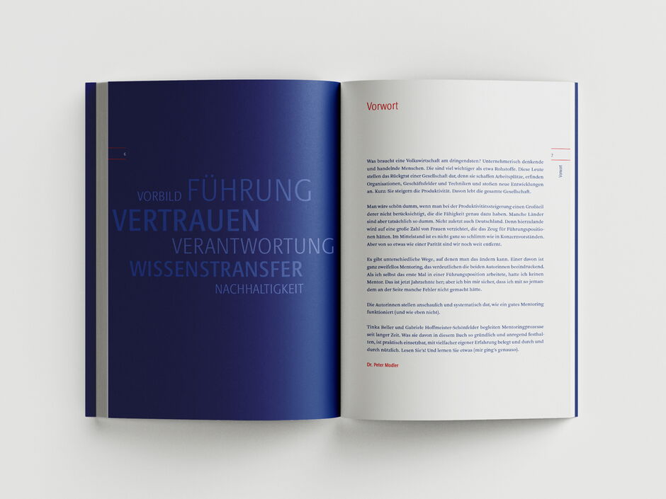 martin zech design, buchgestaltung, beller, hoffmeister-schoenfelder, mentoring, doppelseite 2