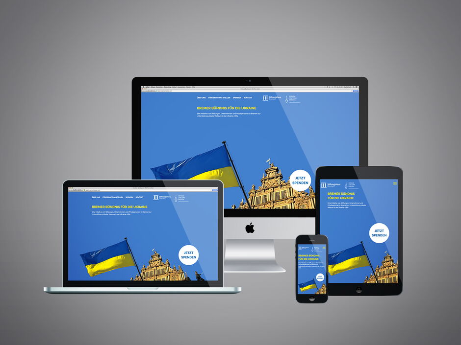 martin zech design, projekt design bremer, buendnis fuer die ukraine, webdesign