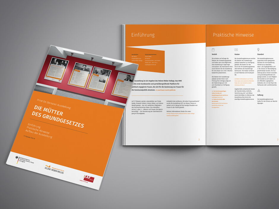martin zech design, projekt design, mütter des grundgesetzes, infobroschüre