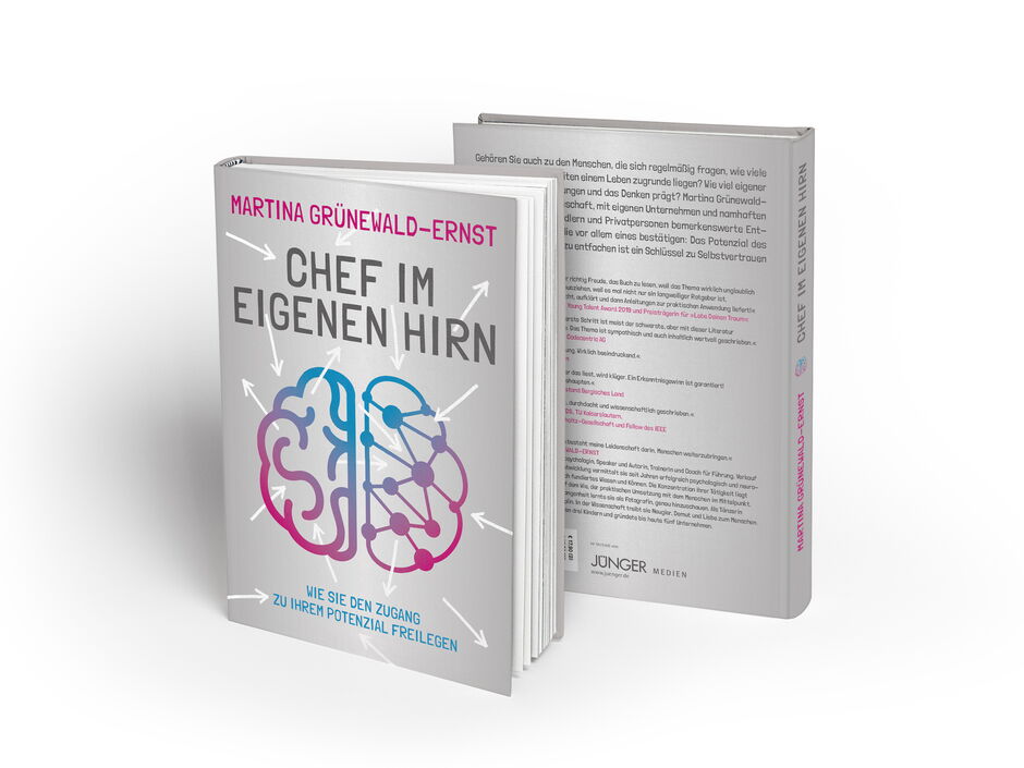 martin zech design, buchcover design, gruenewald-ernst, chef im eigenen hirn