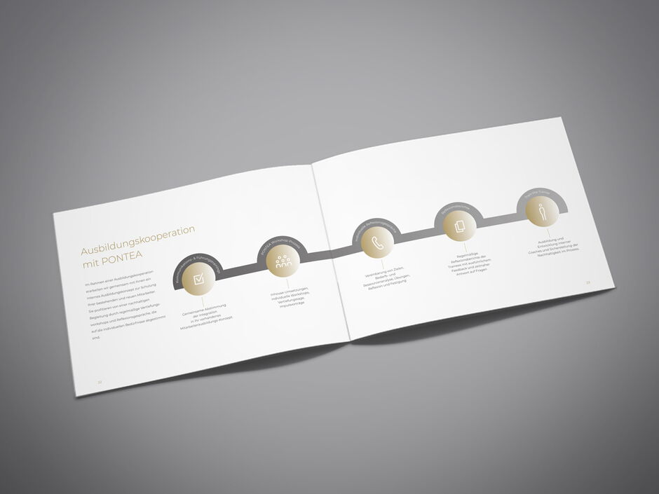 martin zech design, corporate design, pontea, firmenbroschuere, doppelseite 7