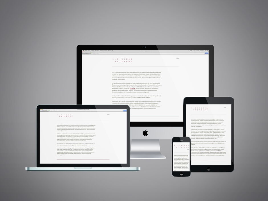 martin zech design, corporate-design, s. fischer stiftung, landing page
