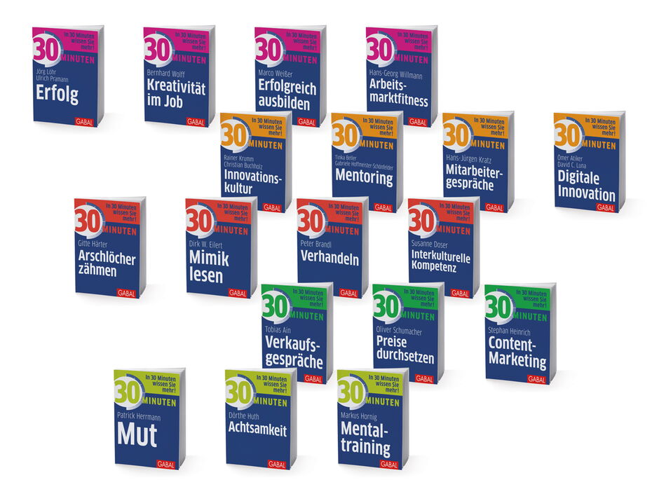 martin zech design, buchcover design, gabal verlag, 30-minuten-reihe, buchcover, farbwelt