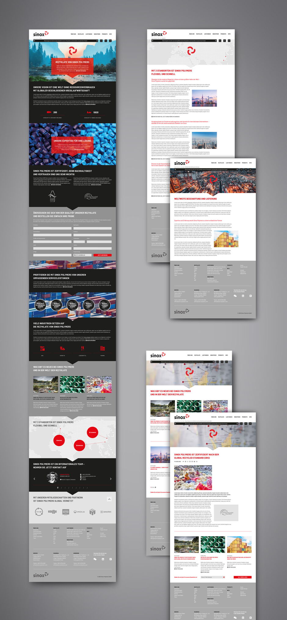 martin zech design, projekt design, sinox polymers, website