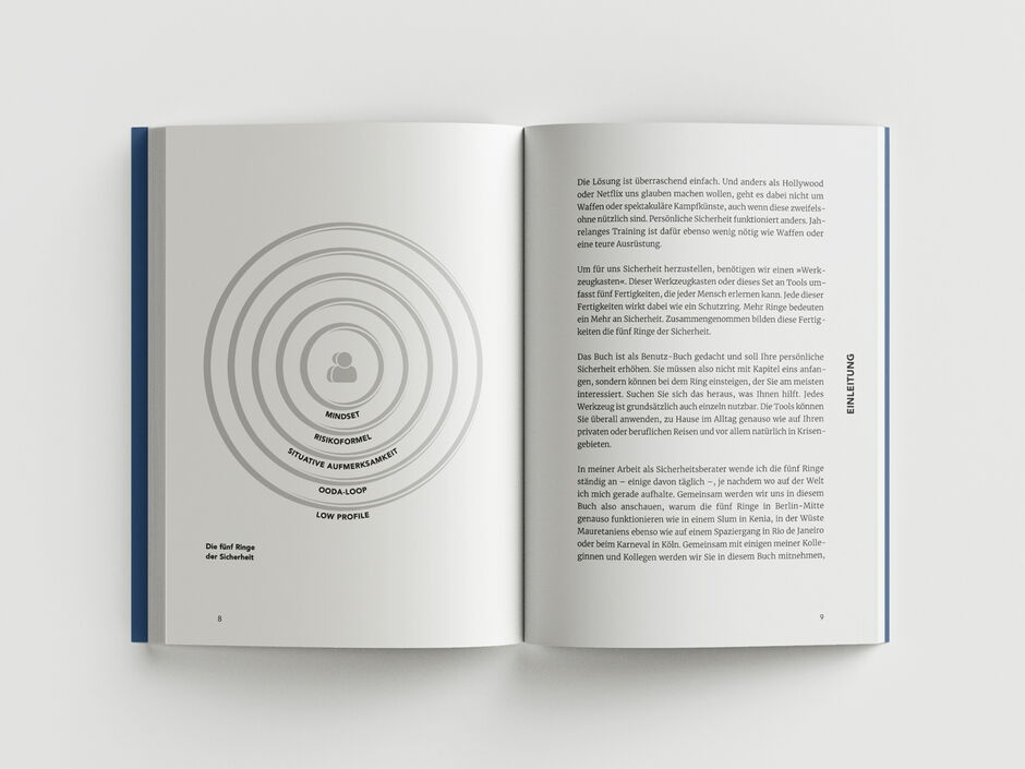 martin zech design, buchgestaltung, florian peil, 5 ringe der sicherheit, innenseiten 1