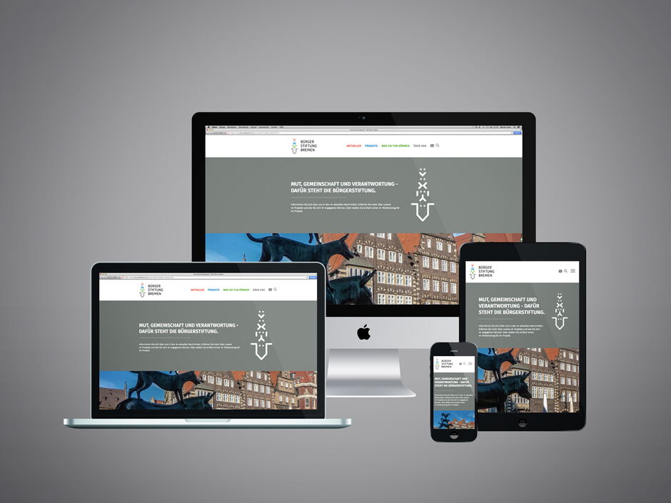 martin zech design, projekt design, buergerstiftung bremen, website, startseite, responsive design