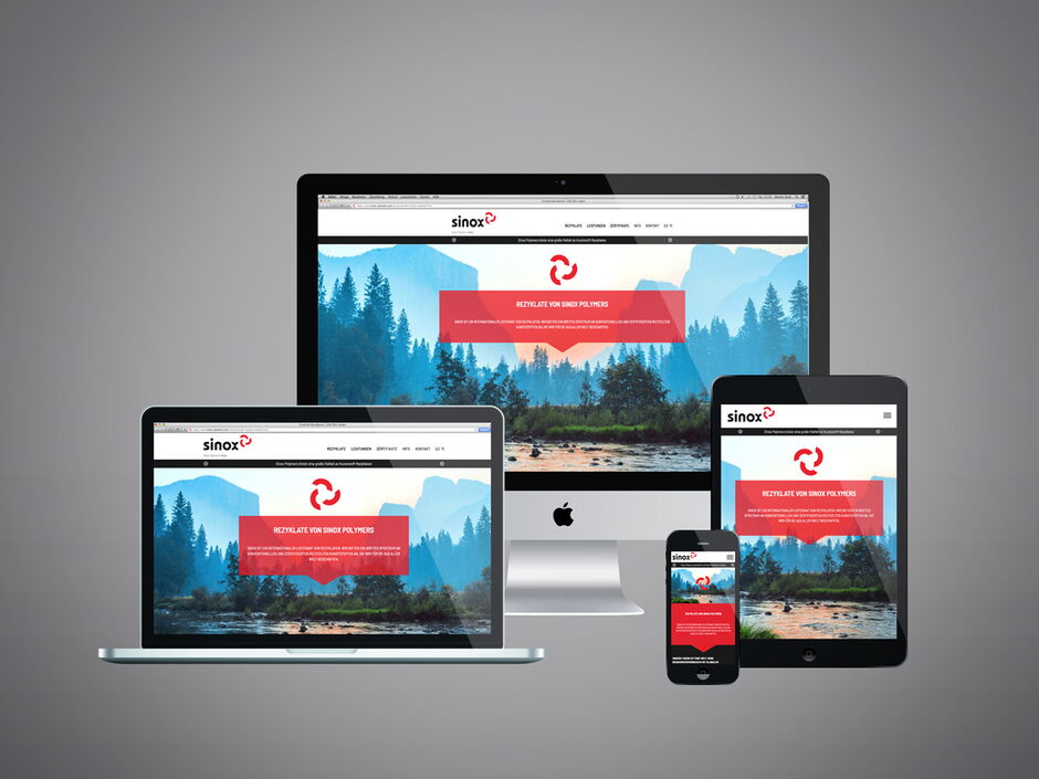 martin zech design, projekt design, sinox polymers, startseite, responsive design