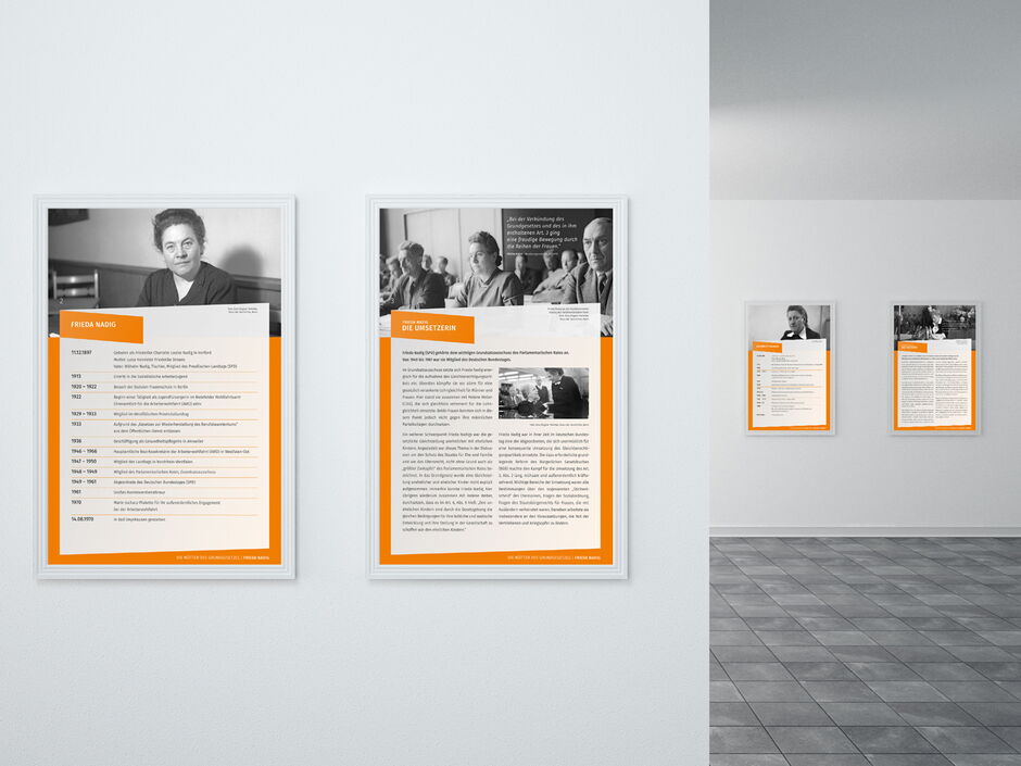 martin zech design, projekt design, mütter des grundgesetzes, ausstellungstafeln 1