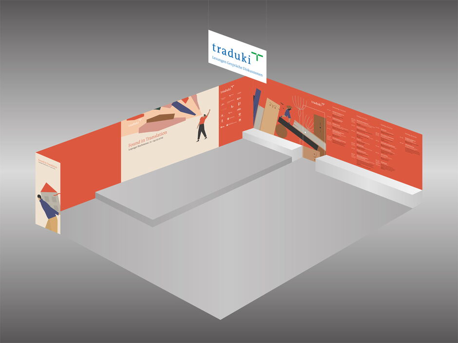 martin zech design, projekt design, traduki, messestand, leipziger buchmesse, 2019, standdesign