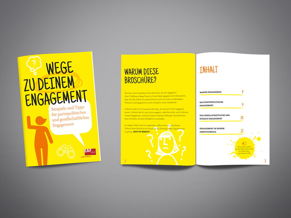 martin zech design, projekt design, dein engagement, titel, doppelseite