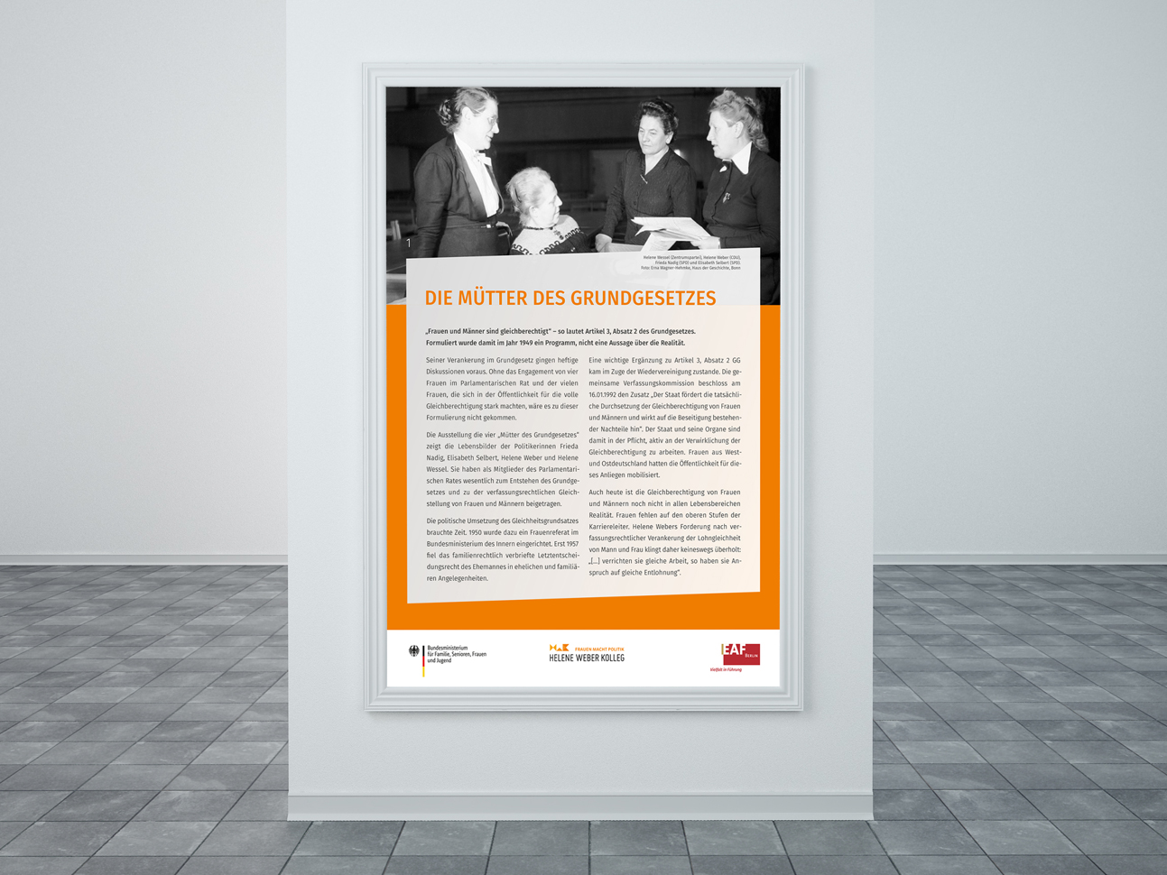 martin zech design, projekt design, mütter des grundgesetzes, titeltafel