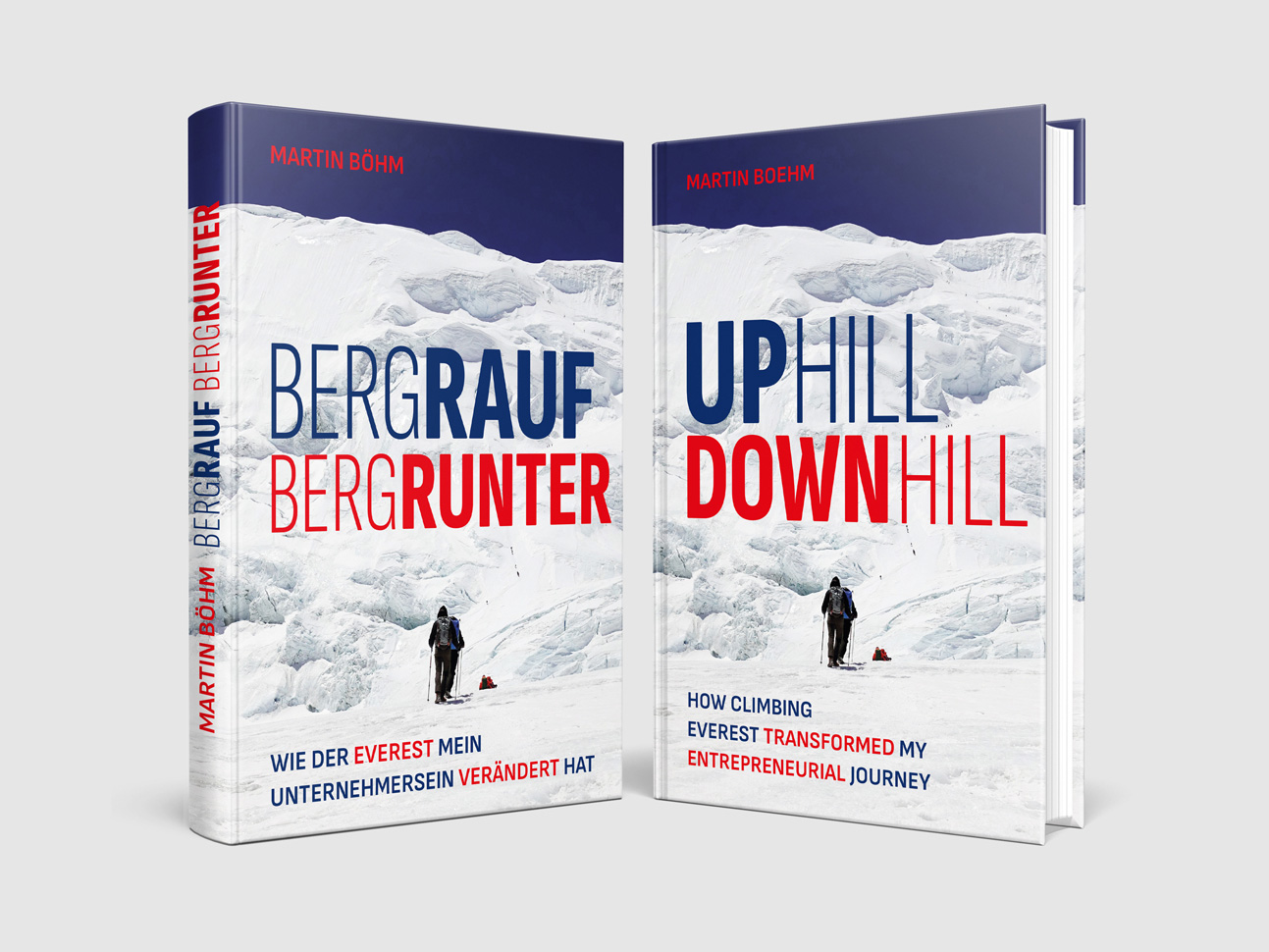 martin zech design, buchgestaltung, martin boehm, bergrauf bergrunter, buchcover